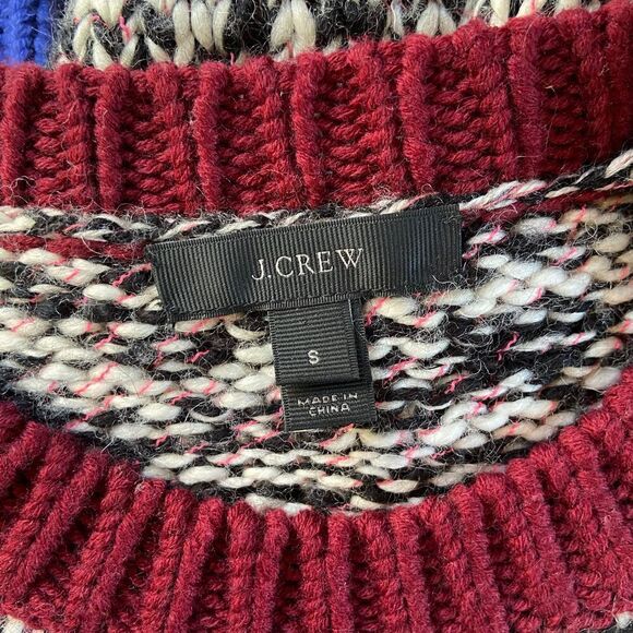 J. Crew Marled Color Block Ribbing Wool Blend Sweater S - Picture 5 of 8